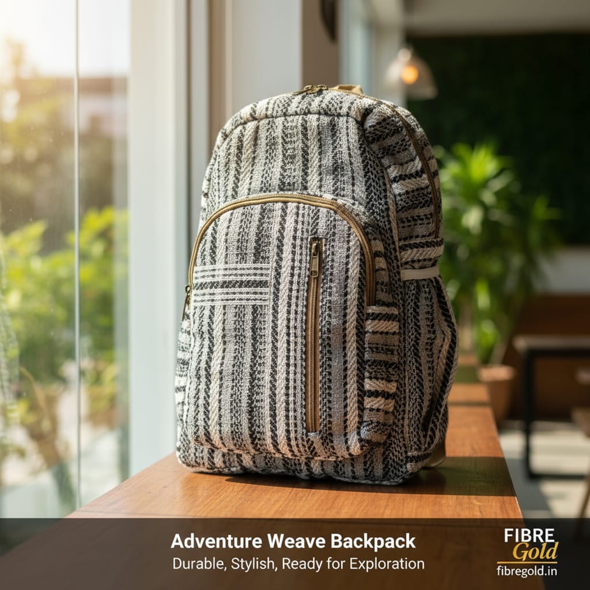Fibre Gold Handmade Hemp Backpack | Sustainable Everyday Backpack for Men & Women