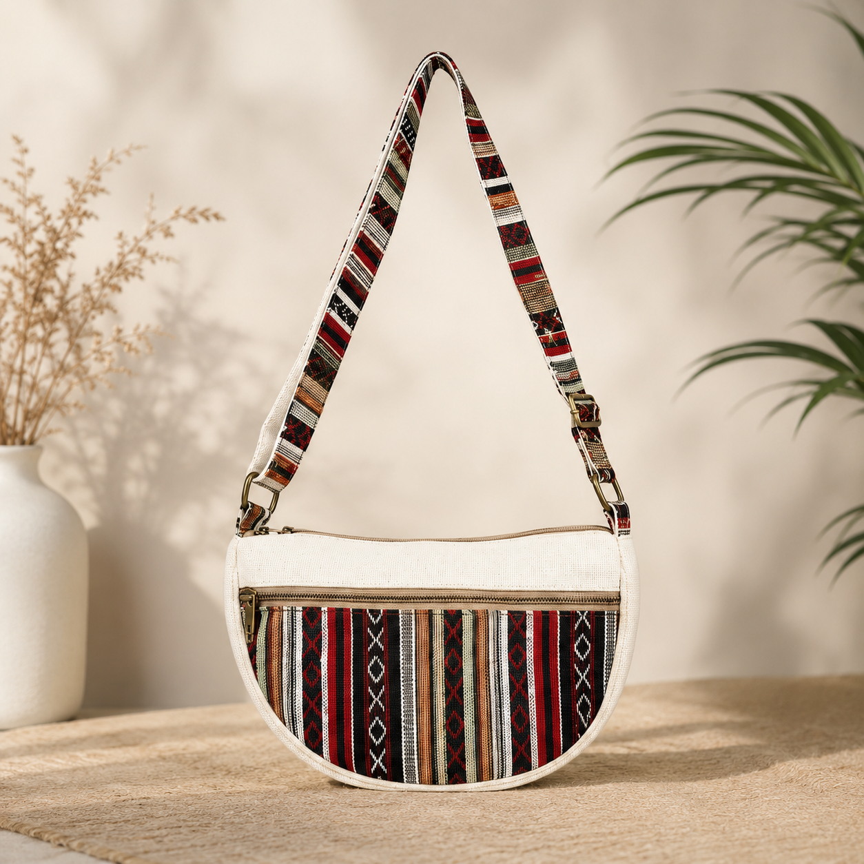 Fibre Gold Unisex Himalayan Hemp Side Bag | Eco-Friendly Hemp Crossbody Sling Bag - Image 7