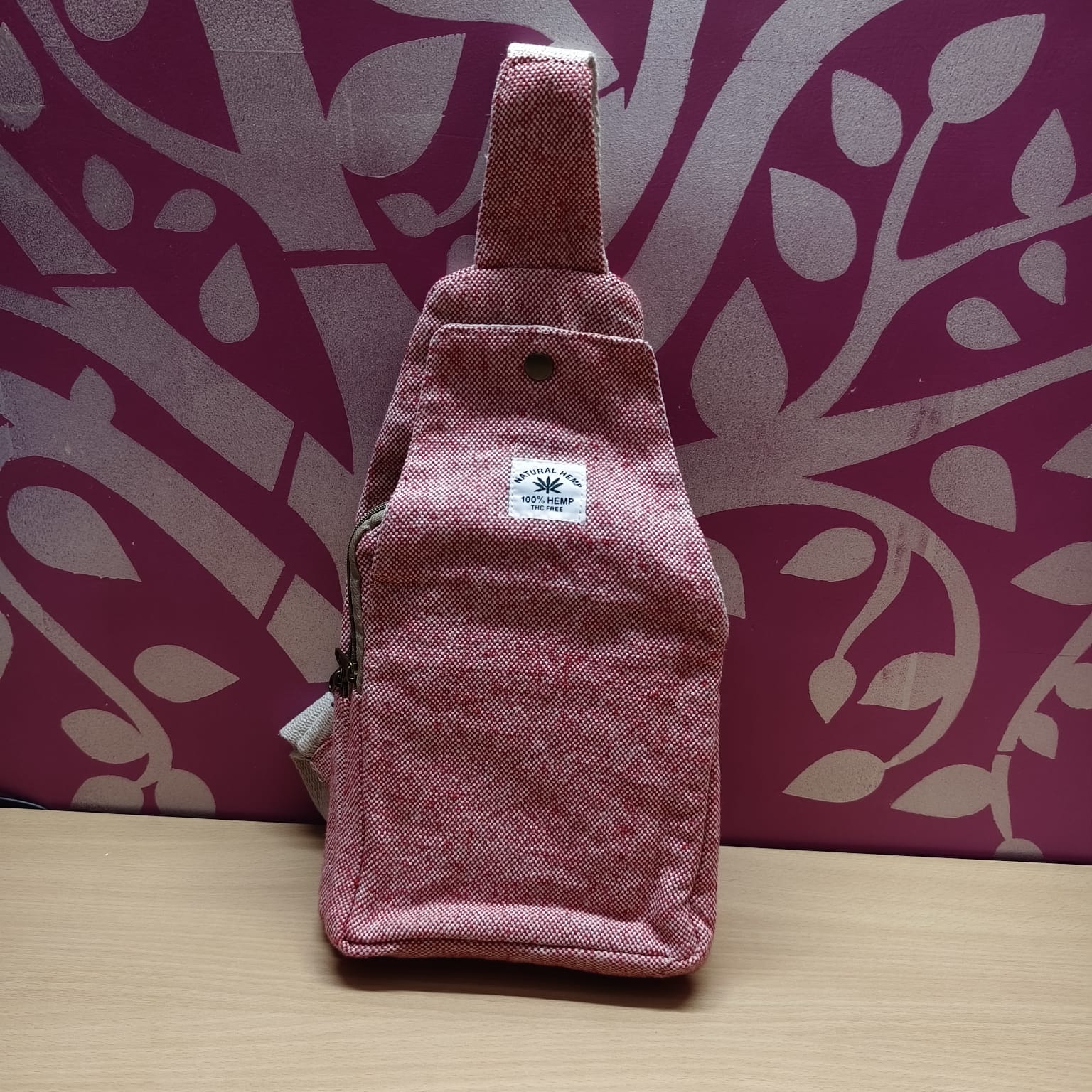 Fibre Gold Natural Hemp Crossbody Sling Bag for Men & Women - Image 2