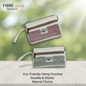 FIBERGOLD Hemp Coin Purse with Zipper Closure