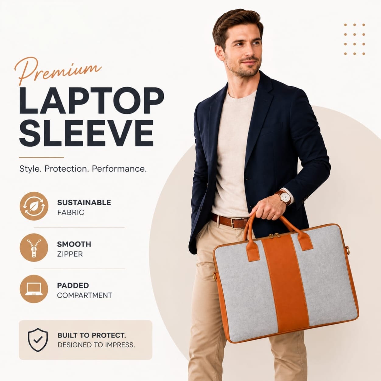 Fibre Gold Premium Jute Laptop Bag | Stylish Office Bag for Men & Women - Image 2