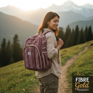 Fibre Gold Premium Hemp Backpack – Stylish Everyday Carry for Work & Travel