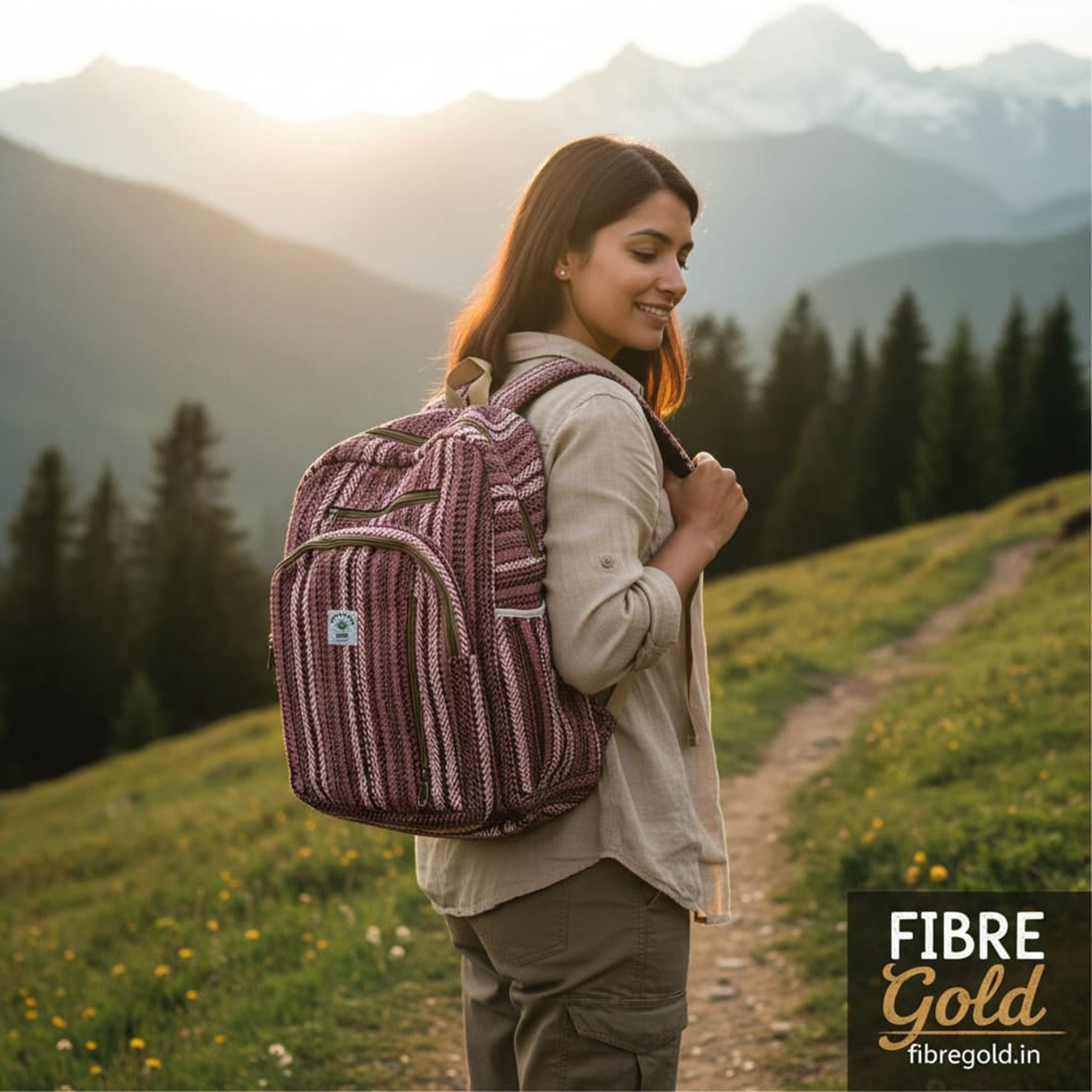 Fibre Gold Premium Hemp Backpack – Stylish Everyday Carry for Work & Travel