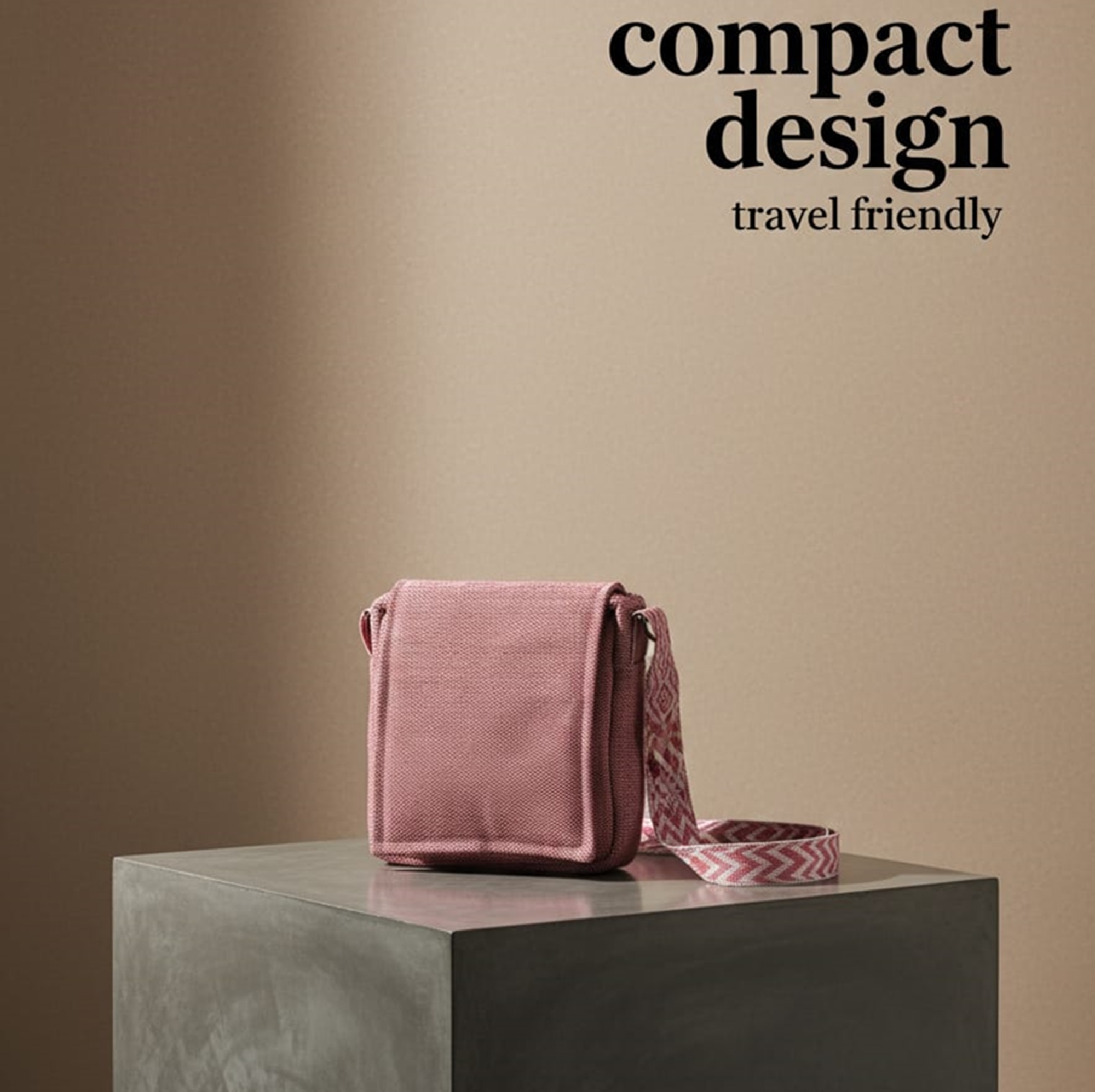 Fibre Gold Handmade Pink Hemp Sling Bag | Eco-Friendly Crossbody Shoulder Bag - Image 3